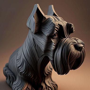 3D model Zwergschnauzer dog (STL)